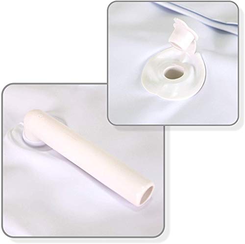 Cuenco portátil para champú con bomba de pie – Lavabo inflable de lavado de cabello para personas con discapacidad y cuidado con diseño de cámara dual con soporte de cuello integrado
