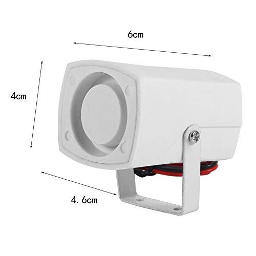 Cuerno de alarma, Sirenas DC 12V con cable Mini Horn Siren 110 dB con sistema de alarma de seguridad para el hogar