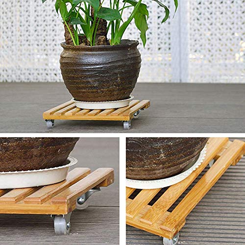 CUHAWUDBA Bandeja para Plantas de Cuatro Ruedas Mover Macetas para JardíN Interior y Exterior JardíN Transplantador de Arroz Portacarretes Rueda de Carretilla Bandeja (2 Piezas/una + B)