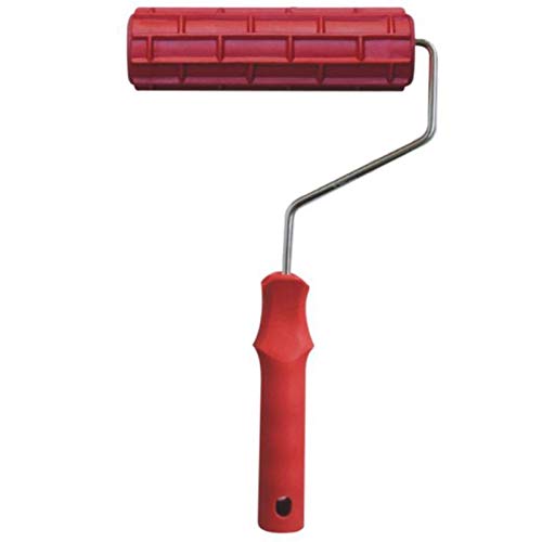 CUHAWUDBA PatróN de Ladrillo de ImitacióN de 7 Pulgadas Cilindro de Relieve Pincel Pintura de Pared Herramienta de ConstruccióN de Barro de Diatomeas Rodillo de Pintura de Juego para Ni？Os