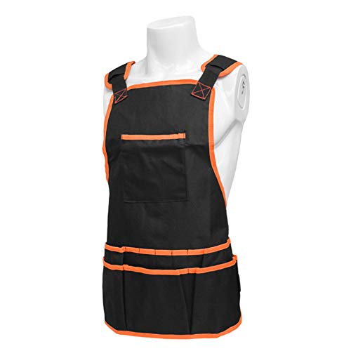 CuiCui Delantal para Herramientas De Jardín, con Bolsa De Herramientas, Limpiador Protector Impermeable para Jardineros,Naranja