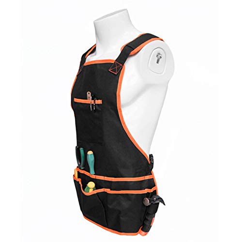 CuiCui Delantal para Herramientas De Jardín, con Bolsa De Herramientas, Limpiador Protector Impermeable para Jardineros,Naranja