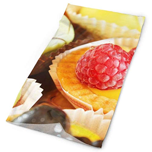 Cupcake con Strawberry Headwrap Unisex Multifunción Headwear Poliéster Secado rápido Suave Diadema Bufanda para el cuello, Tocado fresco al aire libre Pañuelo en la cabeza Mágica Bandana Más