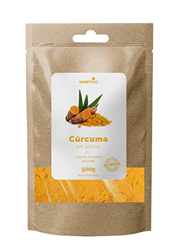Cúrcuma en Polvo 100% Orgánica 500gr Carefood | Ecológica Procedente de la India | Superalimento Ecológico