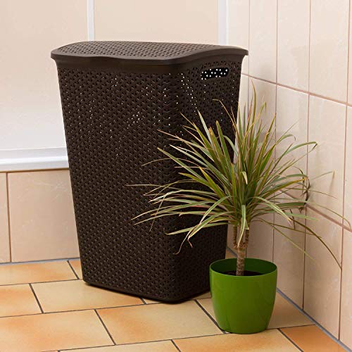 Curver 216581 - Mystile Cesta de ropa, 43x33x60 cm, Chocolate