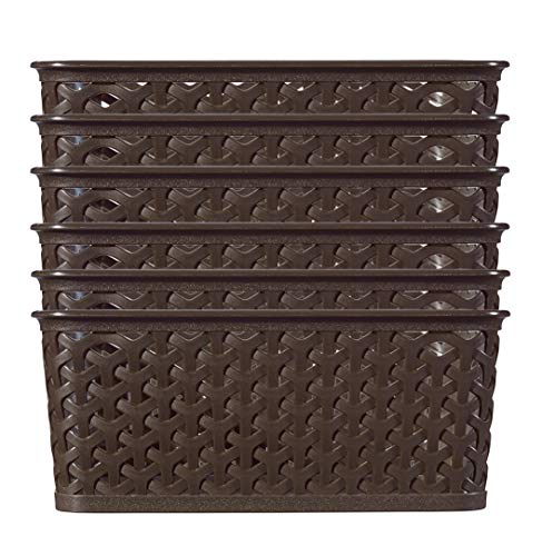 Curver - Cesta Organizadora Multiusos MyStyle M 13L. con Asas - Color Chocolate