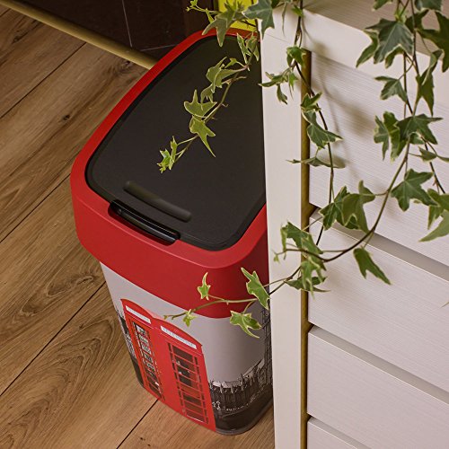 CURVER Residuos contenedor de Basura de Papel con Flip Tapa basculante Bin 25 litros de razón London