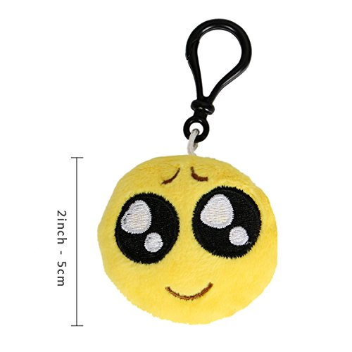 CUSFULL Mini Emoji Llavero Emoji Encantadora Almohada Almohadillas Emoticon Llavero Soft Party Bag Regalo de Relleno de Juguete para los niños (32pcs)
