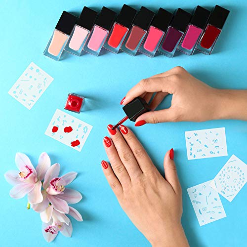 Custom cuerpo Art aerógrafo uñas Stencil Set # 12 Paquete de 20 uñas plantillas