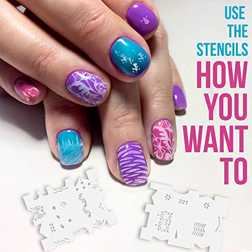 Custom cuerpo Art aerógrafo uñas Stencil Set # 12 Paquete de 20 uñas plantillas