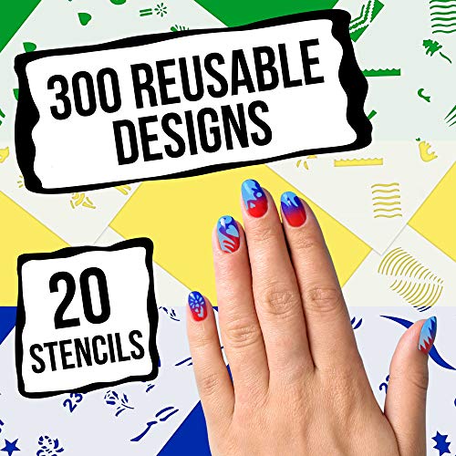 Custom cuerpo Art aerógrafo uñas Stencil Set # 12 Paquete de 20 uñas plantillas