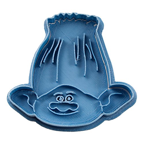 Cuticuter Branch Trolls cortador de galletas, azul. 8x7x1,5cm