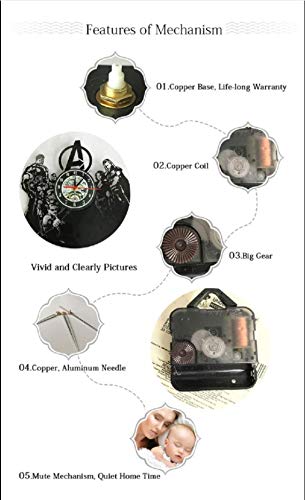CWGWNXGY Battery Operated Wall Clock, Reloj de Pared, 7 Cambios de Color,Jarra de Cerveza LED Silueta Arte Cambio de Color 12 Pulgadas sin LED