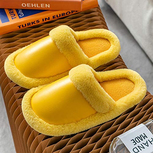Cxypeng Sandalias Pala Plana Pelo,Lindas Pantuflas de Cuero de Felpa de Suela Gruesa, Zapatos cálidos de Suela Blanda-Caramelo Colour_37-38,Zapatillas de Piel Sintética Suave para Mujer