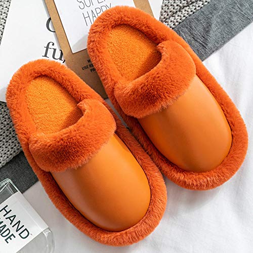 Cxypeng Sandalias Pala Plana Pelo,Lindas Pantuflas de Cuero de Felpa de Suela Gruesa, Zapatos cálidos de Suela Blanda-Caramelo Colour_37-38,Zapatillas de Piel Sintética Suave para Mujer