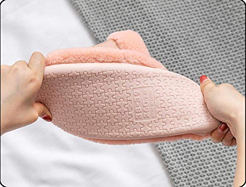 Cxypeng Sandalias Pala Plana Pelo,Lindas Pantuflas de Cuero de Felpa de Suela Gruesa, Zapatos cálidos de Suela Blanda-Caramelo Colour_37-38,Zapatillas de Piel Sintética Suave para Mujer