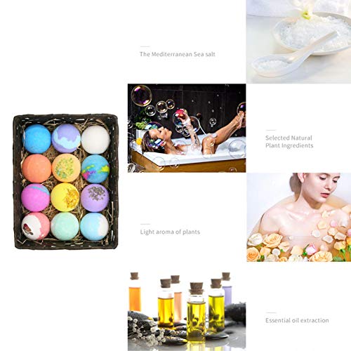 cyberjotting 12 Bombas de baño de Burbujas, Juego de Regalo de Bolas de Bombas de baño de SPA relajantes Hechas a Mano para Mujeres, mamá, niños, Navidad y Aniversarios (1 Juego)