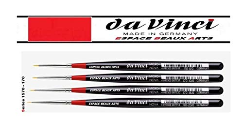 Da Vinci 1570 Serie170 Micro Nova Agua Color Cepillo, Fibra sintética, Verde,Nova,Set 4pcs,no.5/0,10/0,15/0,20/0.para Acuarela, Pintura al Óleo y Acrílico, Made in Germany