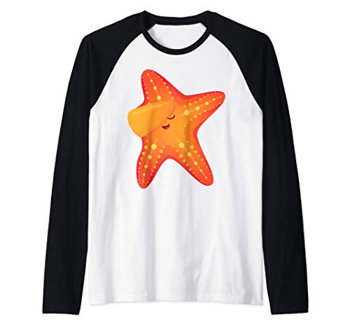 Dabbing divertido estrella de mar naranja - Starfish Camiseta Manga Raglan