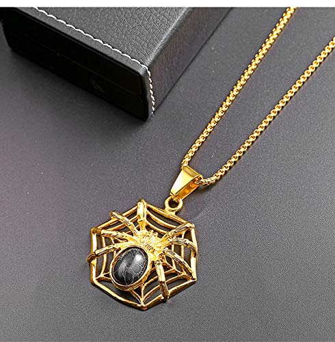 Daesar Colgantes de Hombre Araña Colgantes Hombre Acero Inoxidable Collares de Hombre Oro