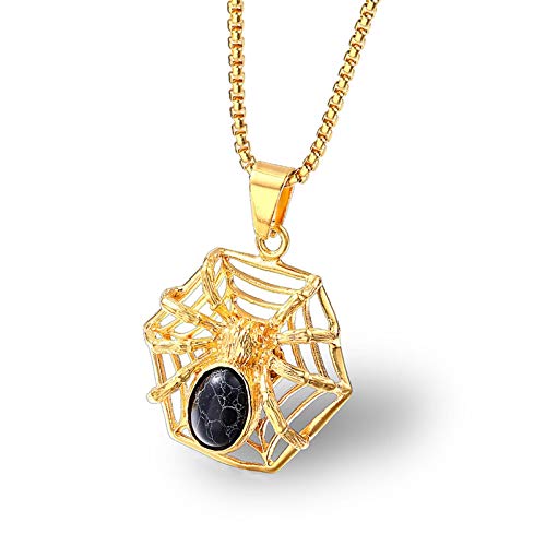 Daesar Colgantes de Hombre Araña Colgantes Hombre Acero Inoxidable Collares de Hombre Oro