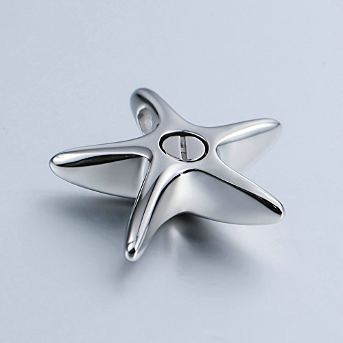 Daesar Collar de Hombre Acero Inoxidable Estrella de Mar Collar de Ceniza Colgante Collar Plata