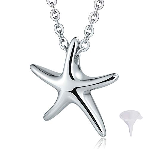 Daesar Collar de Hombre Acero Inoxidable Estrella de Mar Collar de Ceniza Colgante Collar Plata