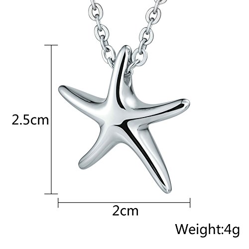 Daesar Collar de Hombre Acero Inoxidable Estrella de Mar Collar de Ceniza Colgante Collar Plata