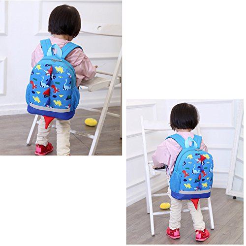 DafenQ 3D Dinosaurio Mochila Infantil Niño Mochilas Escolares Juveniles Dinosaurio Patrón Animales Guardería Mochila viaje bolsos Primaria Bolsa de la escuela (Azul Marino)