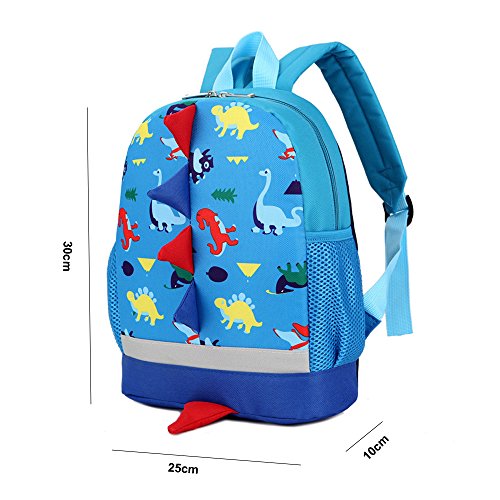 DafenQ 3D Dinosaurio Mochila Infantil Niño Mochilas Escolares Juveniles Dinosaurio Patrón Animales Guardería Mochila viaje bolsos Primaria Bolsa de la escuela (Azul Marino)