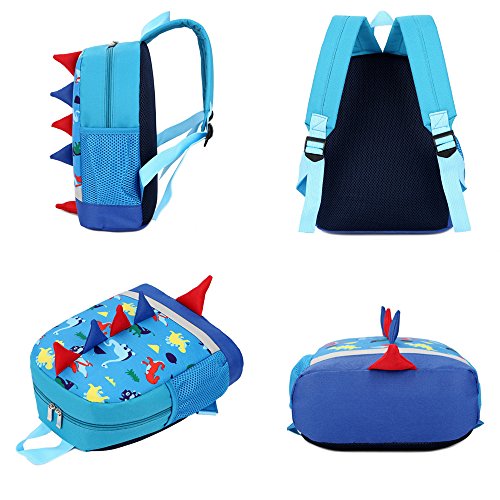 DafenQ 3D Dinosaurio Mochila Infantil Niño Mochilas Escolares Juveniles Dinosaurio Patrón Animales Guardería Mochila viaje bolsos Primaria Bolsa de la escuela (Azul Marino)