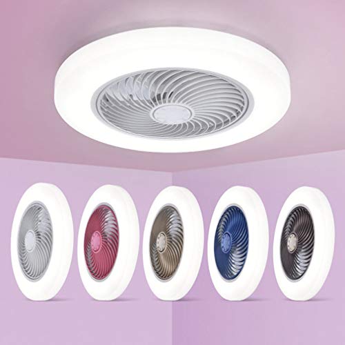Dagea Dormitorio Ventilador de Techo con iluminación LED Regulable Lámpara de Techo, App Control Remoto Atenuación, Ultra silencioso Luces del Ventilador para Sala de Estar Restaurante Lámpara,Blanco