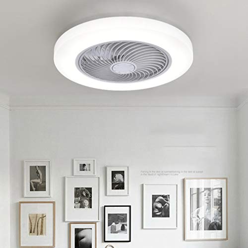 Dagea Dormitorio Ventilador de Techo con iluminación LED Regulable Lámpara de Techo, App Control Remoto Atenuación, Ultra silencioso Luces del Ventilador para Sala de Estar Restaurante Lámpara,Blanco
