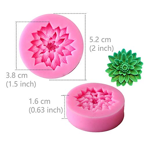 Daimay - 3 moldes de silicona para tartas, fondant, pastel de boda, decoración de chocolate, soap, decoración de tartas, herramientas, rosa, girasoles, color rosa
