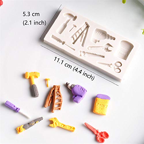 Daimay - 3 piezas de silicona para decoración de tartas de boda, chocolate, chocolate, chocolate, pastel, herramientas mecánicas, mango de herramientas – Gris