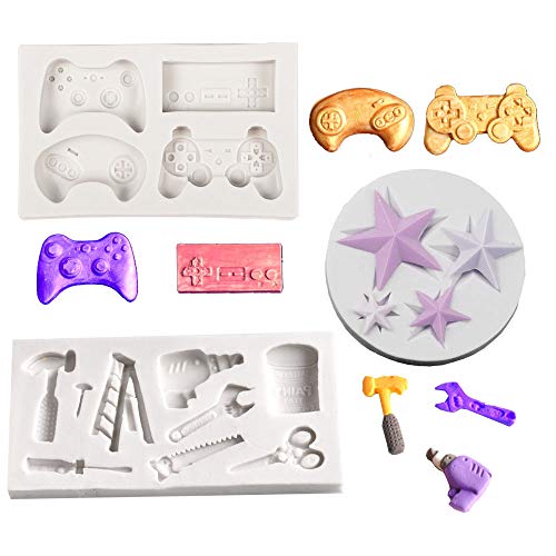 Daimay - 3 piezas de silicona para decoración de tartas de boda, chocolate, chocolate, chocolate, pastel, herramientas mecánicas, mango de herramientas – Gris