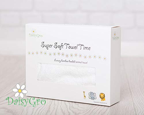 DaisyGro - Toalla de bambú con capucha para animales, supersuave, gruesa, esponjosa, absorbente, tamaño grande, para bebé, niños pequeños y mayores, en caja de regalo, perfecto regalo para baby shower