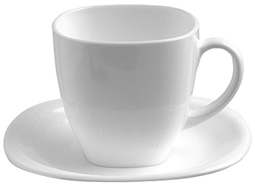 Dajar C6 Taza 22 Y PLATILLO Carine Blanco Lum, Acero Inoxidable
