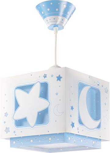 Dalber Moon Light Lámpara de Techo Infantil Luna y Estrellas MoonLight Azul, 60 W