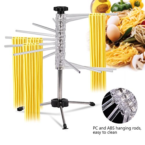 DaMohony Rejilla para Secar Pasta Soporte para Secador de Espagueti Soporte para Fideos Plegable para Secar La Masa Casera.