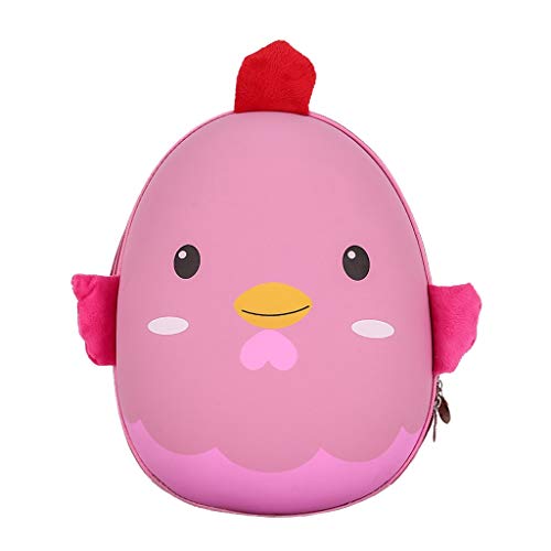 Damonday Niño Mochila La Moda Dibujos Animados Niño Niña El Pollito 3D estereoscópico (Rosa)