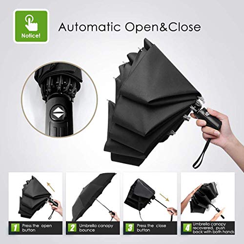 Dan-Ger Hen-ry Poster Paraguas automático de Tres Pliegues Protector Solar Resistente al Agua Resistente al Viento Ligero Sombrillas Personalizadas para Hombres Unisex Exterior Al Aire Libre Imprimir