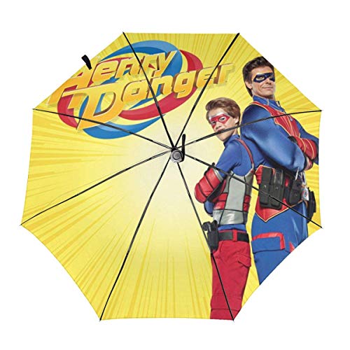 Dan-Ger Yellow Hen-ry Paraguas automático de Tres Pliegues Protector Solar Resistente al Agua Resistente al Viento Sombrillas Personalizadas Ligeras para niños Unisex Senderismo Interior Impri