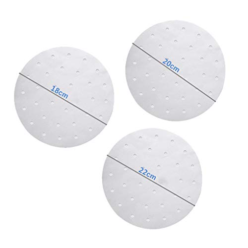 DANDANdianzi 100pcs 7/8/9 Pulgada Aire freidora trazadores de líneas Perforada Antiadherente Mat Vapor Hornear Cocinar Blanca Olla de Aceite Accesorios Papel