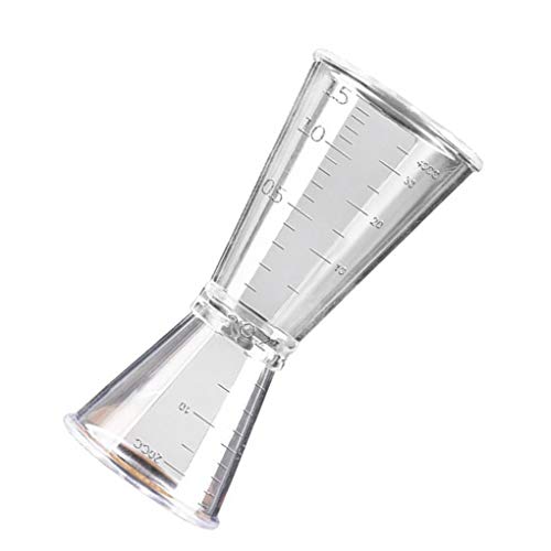 DANDANdianzi Doble Claro Jigger Onza Copa de Resina de plástico Leche té café Mezcla Oz Escala de medición Cup Bar Aplica