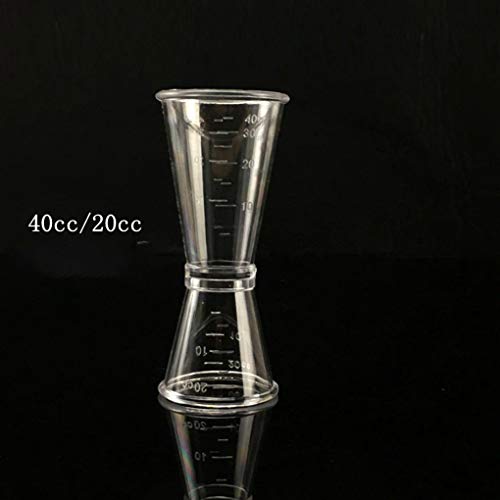 DANDANdianzi Doble Claro Jigger Onza Copa de Resina de plástico Leche té café Mezcla Oz Escala de medición Cup Bar Aplica