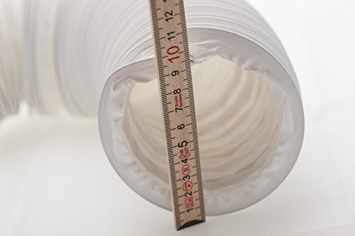 daniplus - Tubo flexible de PVC de salida de aire, 100/102 mm de diámetro, 5 m de largo, para, p. ej., instalaciones de aire acondicionado, secadoras o campanas extractoras