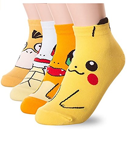 Dani's Choice Calcetines con personajes famosos de animación japonesa multicolor Pokemon 4 Pairs Talla única
