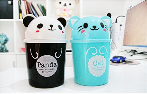 DaoRier Cubo de Basura Mini Papelera de Escritorio Escritorio de Animales de Dibujos Animados Cubierto pequeña Basura (uno para la Venta) Tamaño: 11 * 18cm
