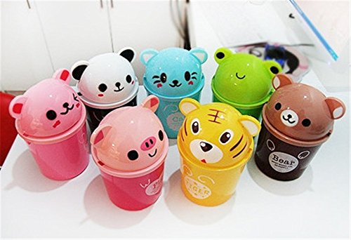 DaoRier Cubo de Basura Mini Papelera de Escritorio Escritorio de Animales de Dibujos Animados Cubierto pequeña Basura (uno para la Venta) Tamaño: 11 * 18cm